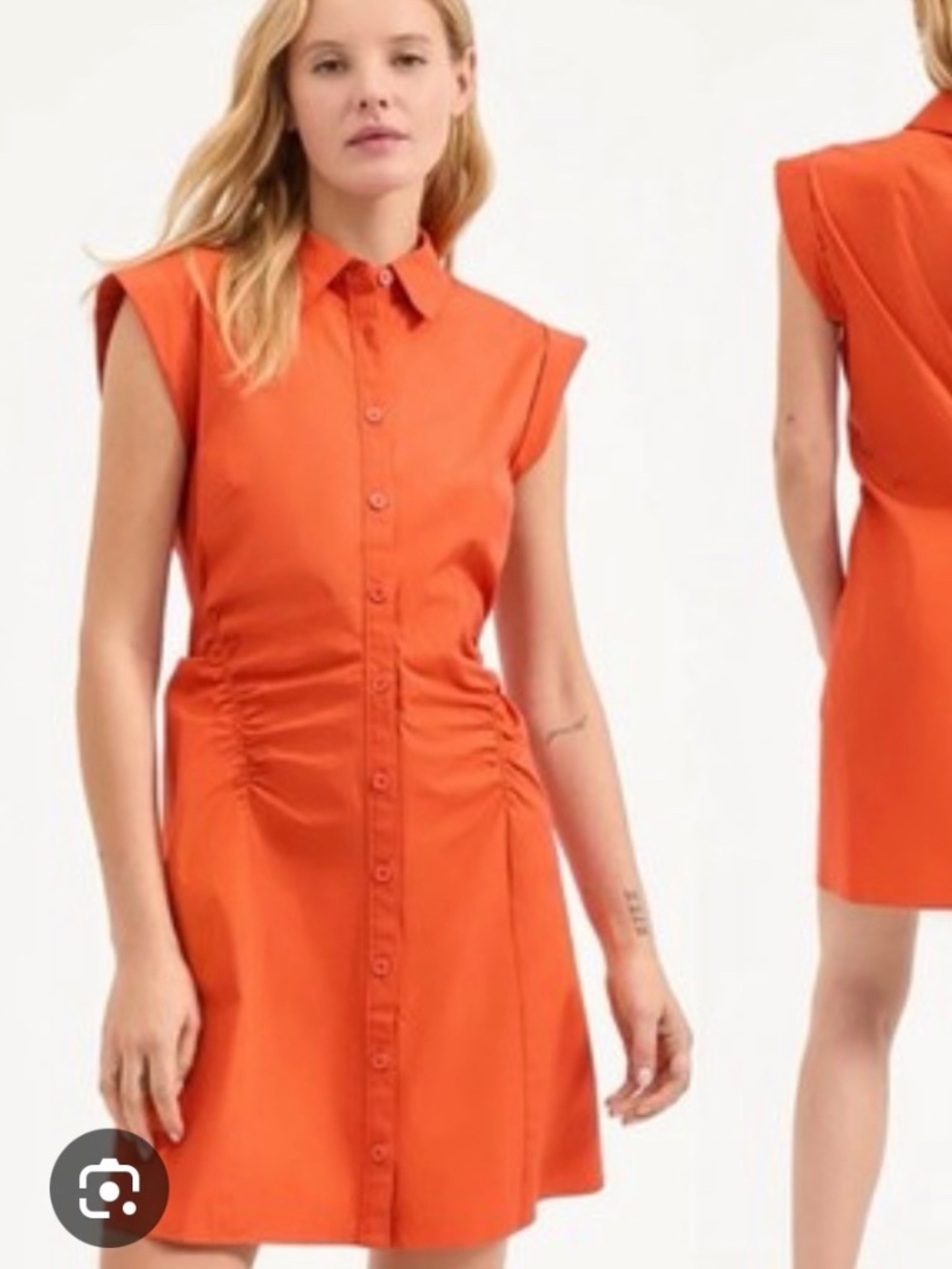 Veronica beard tululah button up dress in persimmon